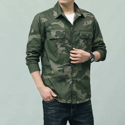 Herren Camouflage Hemd mit Taschen Drune