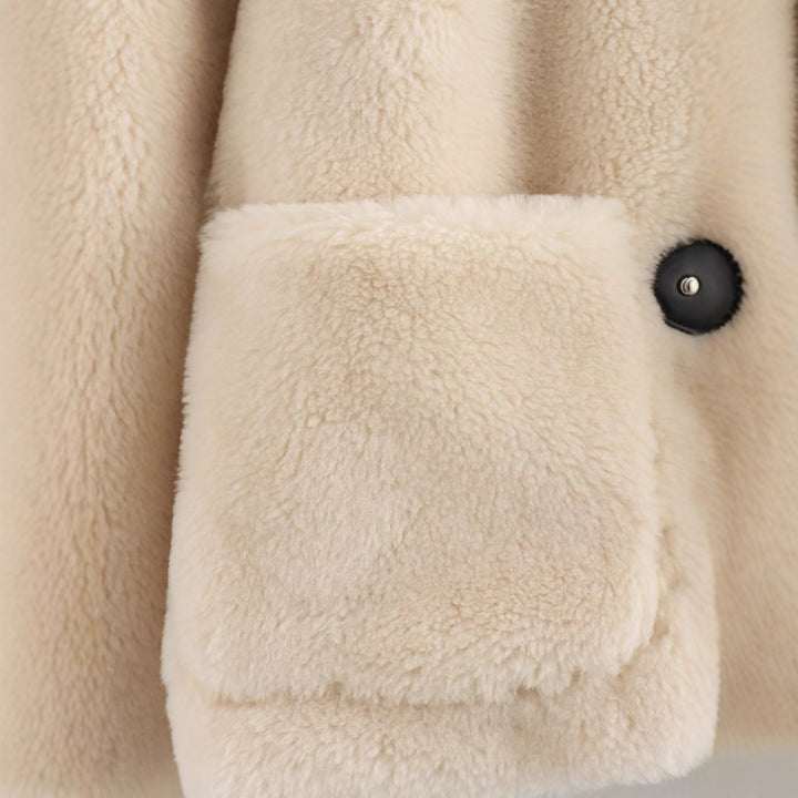 Damen kuschelige Fleecejacke mit dekorativen Knöpfen Drune