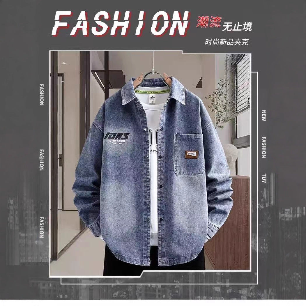 Herren Lässige Denim-Jacke Drune