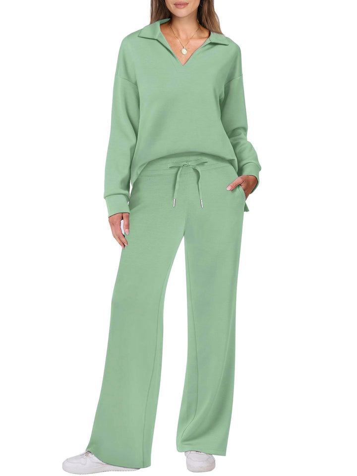 Damen Elegante Sportliche Freizeitgarnitur mit weitem Schnitt Drune