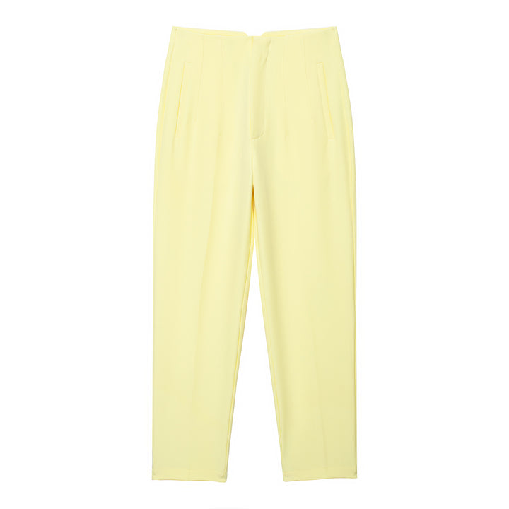 Damen Hochtaillierte tapered Anzughose mit Bügelfalte und Paspeltaschen Drune