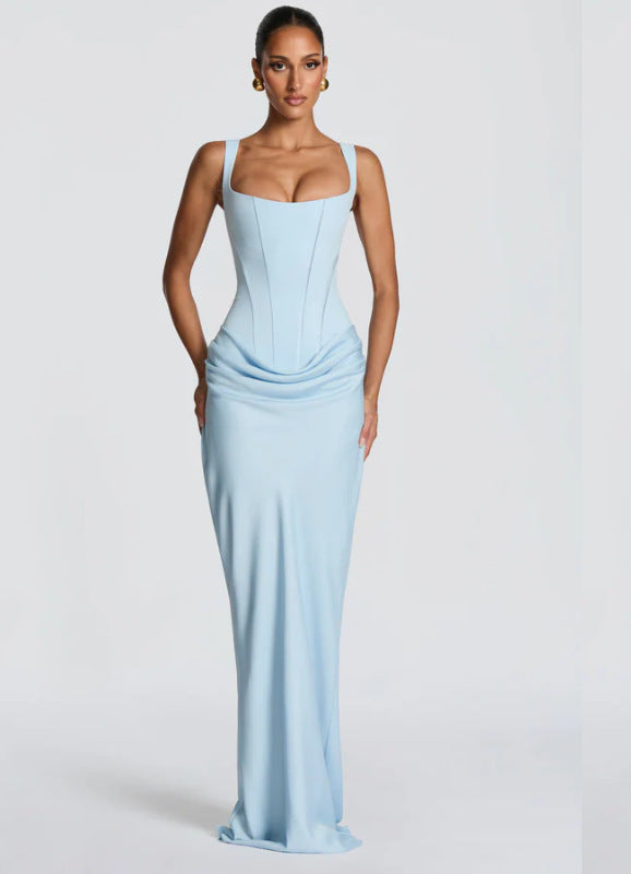Damen elegantes Abendkleid mit raffinierten Drappierungen Drune