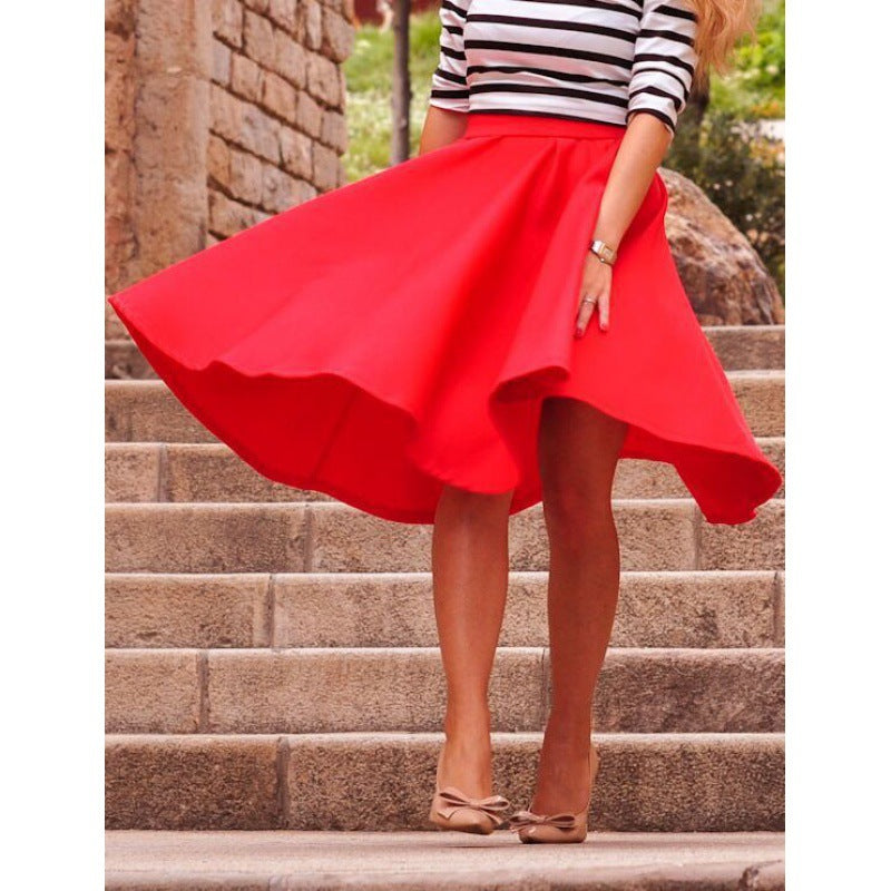 Damen Midi-Rock mit schwingendem Saum und elegantem Design Drune