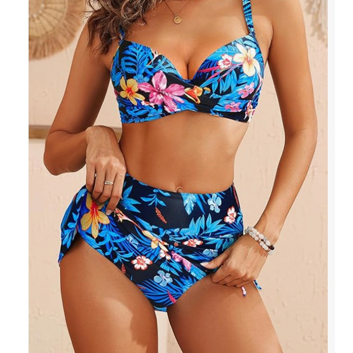 Damen Bikini-Set mit verstellbaren Trägern und modischem Wickeldesign Drune