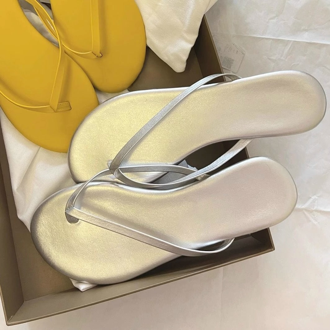 Damen Elegante Flip-Flops mit schimmerndem Riemen und komfortabler Sohle Drune