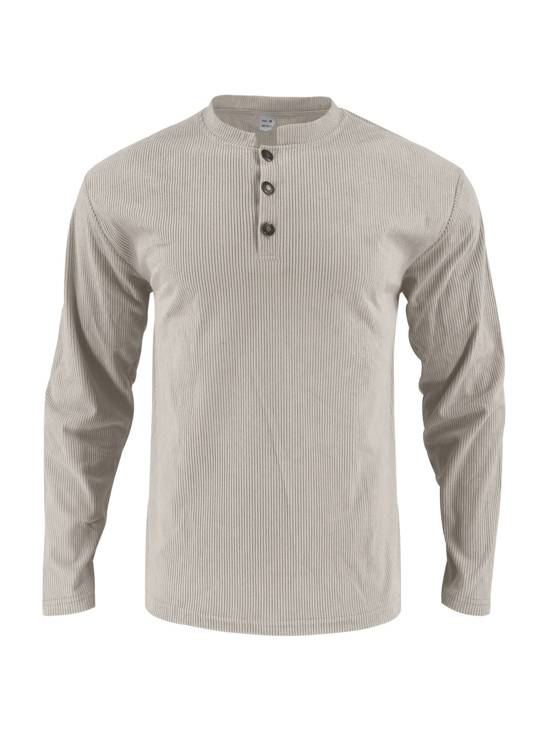 Herren Langarmshirt mit modischer Stehkragen und Knopfleiste Drune