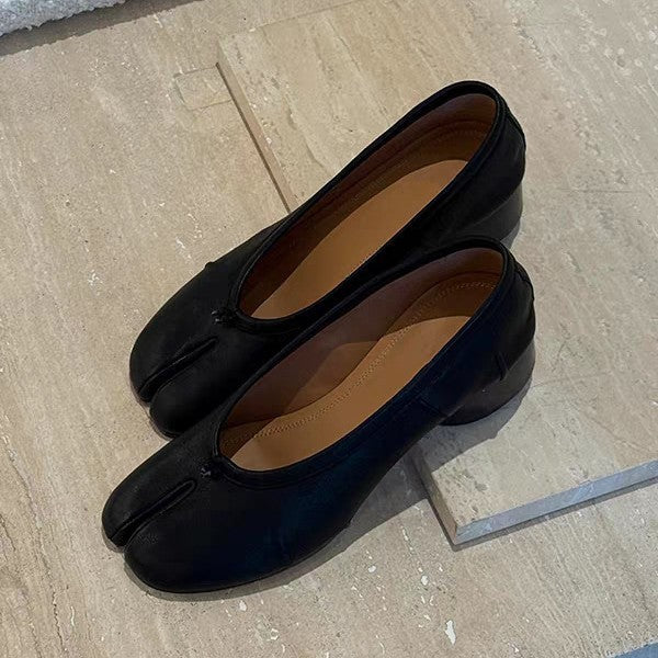 Damen Ballerinas mit spezieller Zehenöffnung und komfortablem Blockabsatz Drune