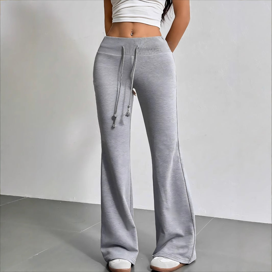 Damen weite Sweatpants mit elastischem Taillenbund und Kordelzug Drune