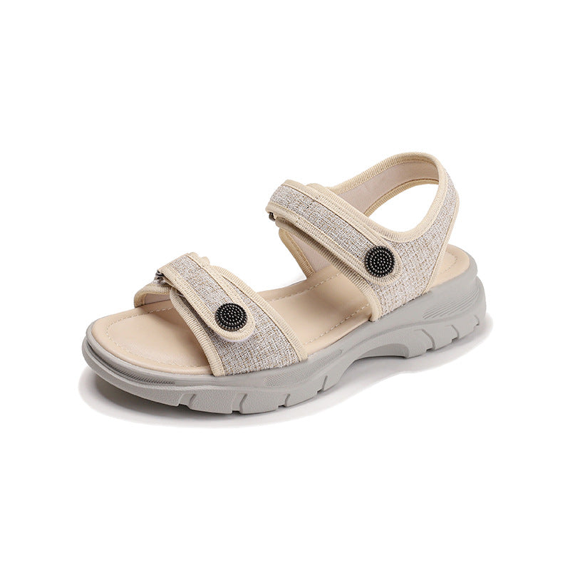 Damen Komfortsandalen mit anpassbarem Klettverschluss und rutschfester Sohle Drune
