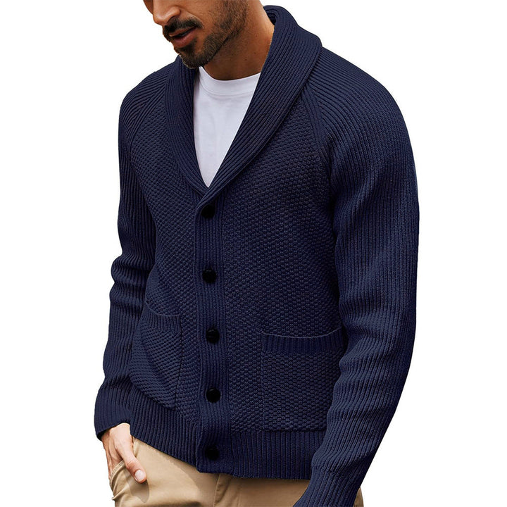 Herren Strickjacke mit Schalkragen und Taschen Drune