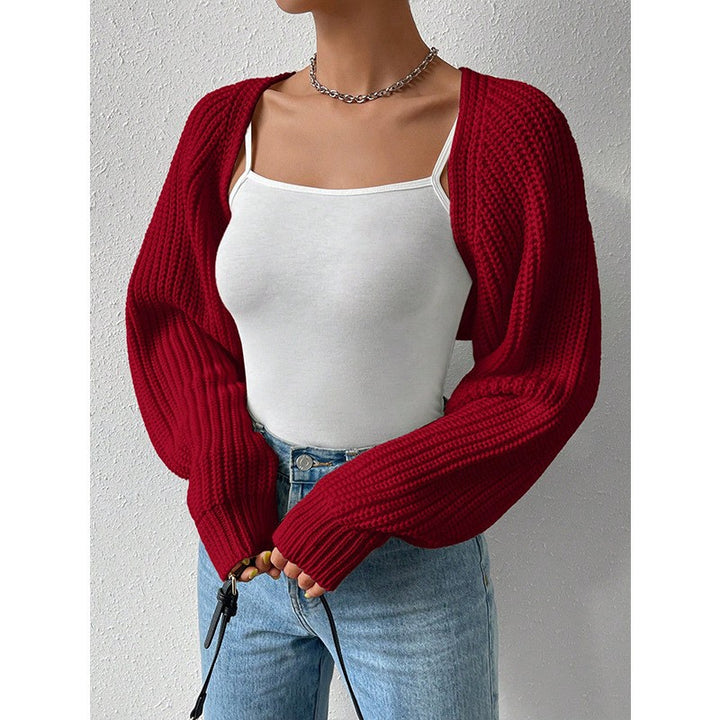 Damen Strickjacke mit strukturierter Textur und weiten Ärmeln Drune