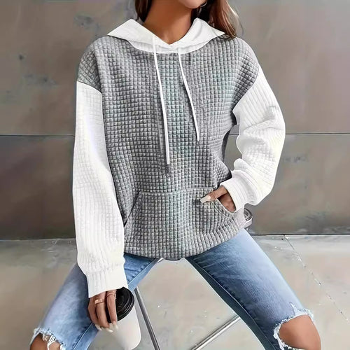 Damen Sweatshirt mit strukturiertem Gewebe und lässigem Schnitt Drune