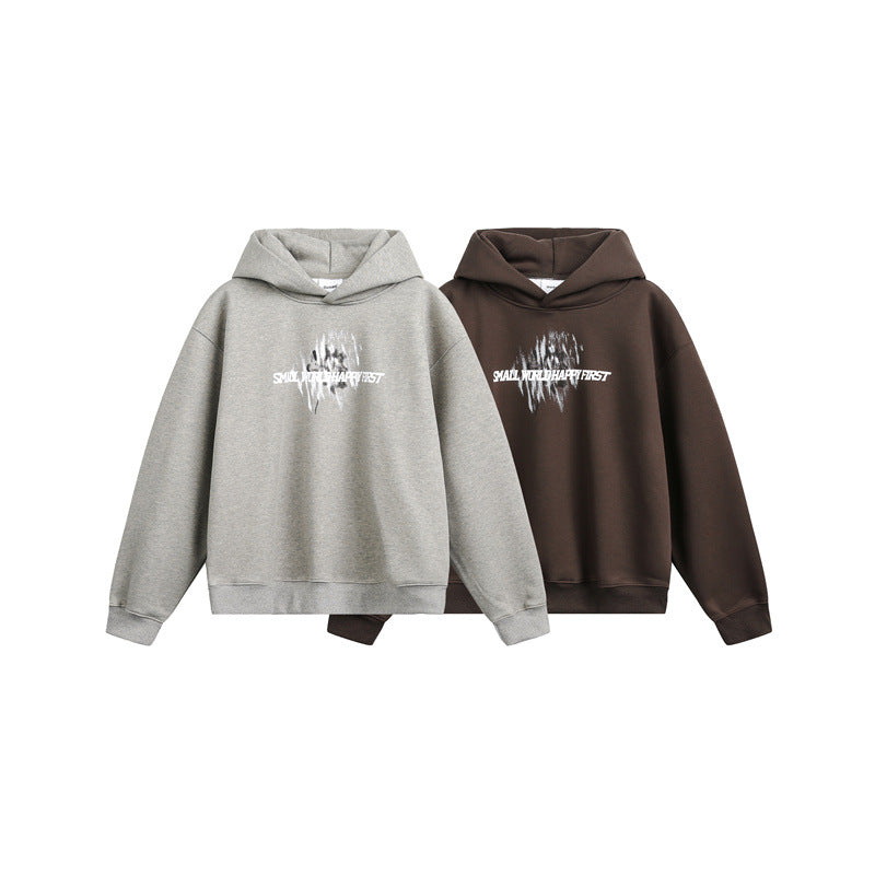 Unisex Kapuzenpullover mit relaxed Fit und abstraktem Frontprint Drune