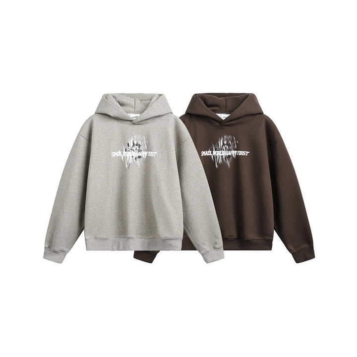 Unisex Kapuzenpullover mit relaxed Fit und abstraktem Frontprint Drune