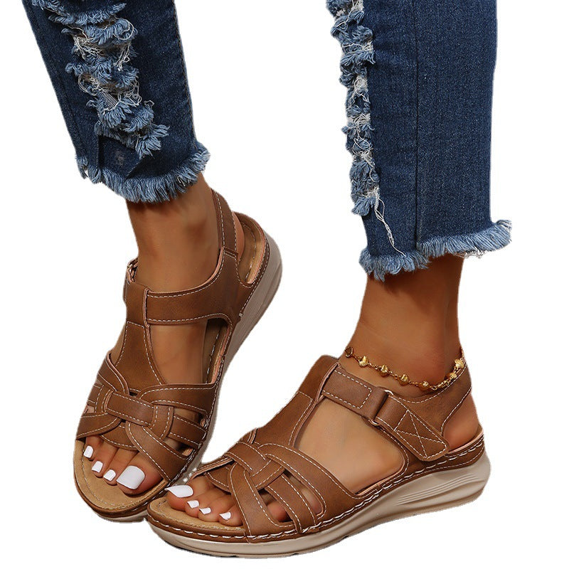 Damen Komfortable Sandalen mit verstellbarem Riemen und ergonomischer Dämpfung Drune