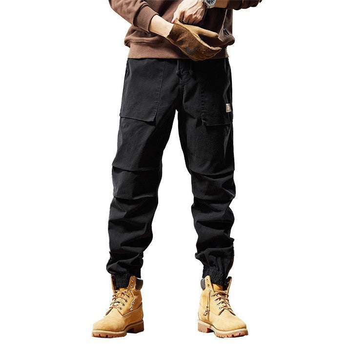 Herren Canvas‑Utility‑Jogger mit verstärkten Kniepaneelen, Klapptaschen und elastischem Knöchelsaum Drune