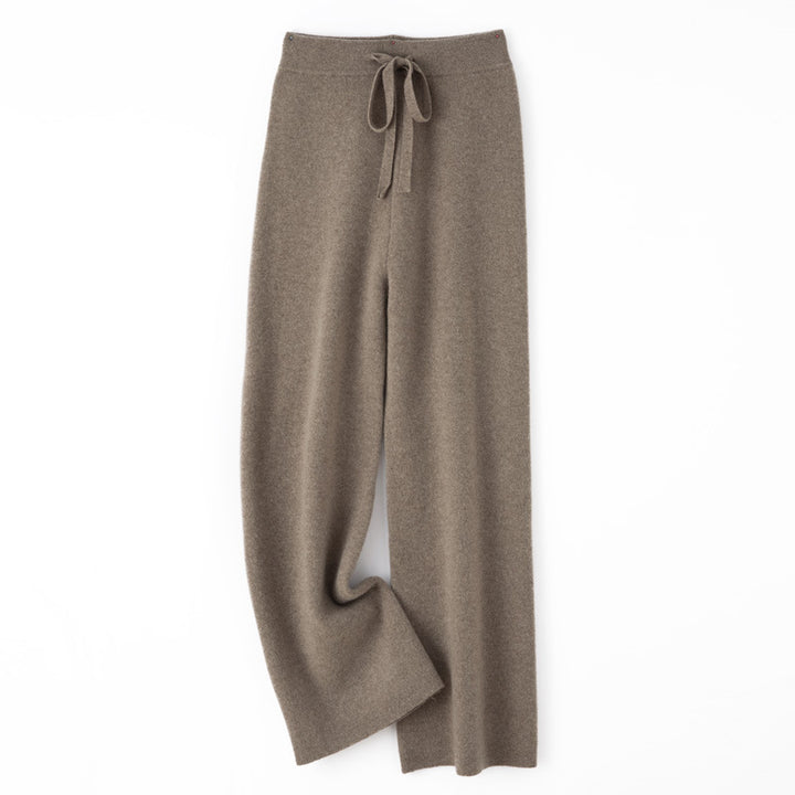 Damen weite Strickhose mit Tunnelzugbund und kaschmirähnlicher Haptik Drune