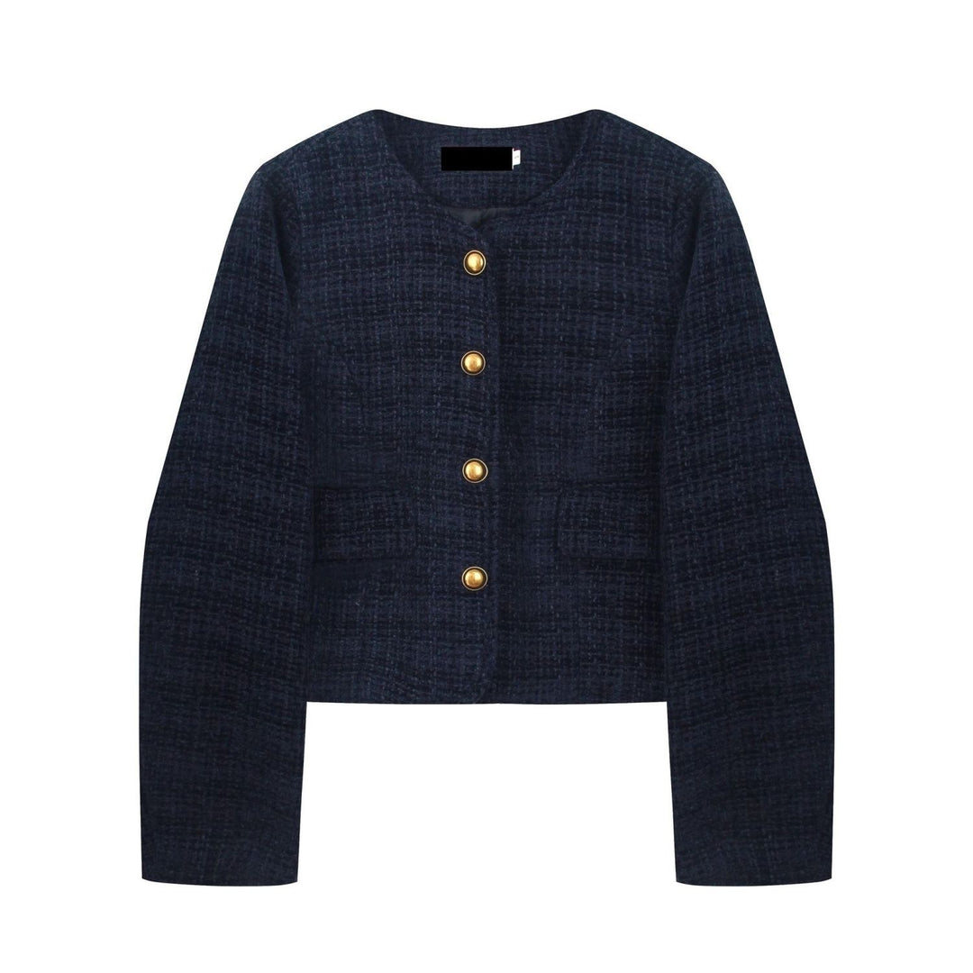 Damen cropped Blazer mit goldenen Knöpfen Drune