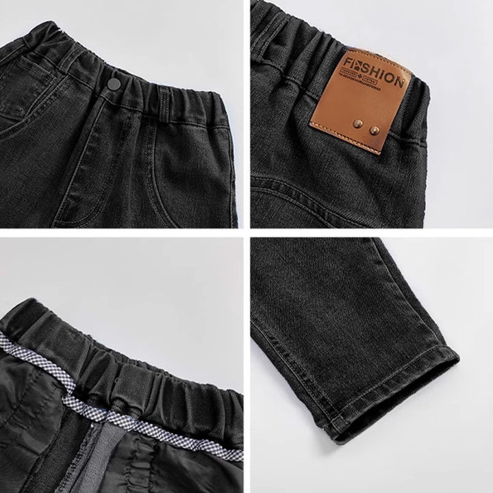 Unisex Bequeme Denim-Hose mit elastischem Bund Drune