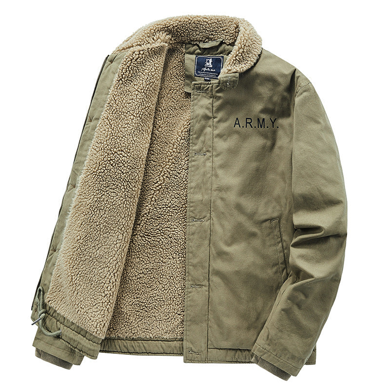 Herren Lässige Jacke mit Teddyfutter Drune
