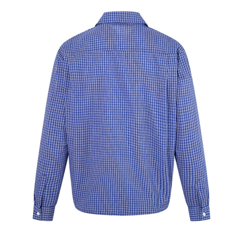 Herren Overshirt-Blouson im Karomuster mit Gummizugbund und Hemdkragen Drune