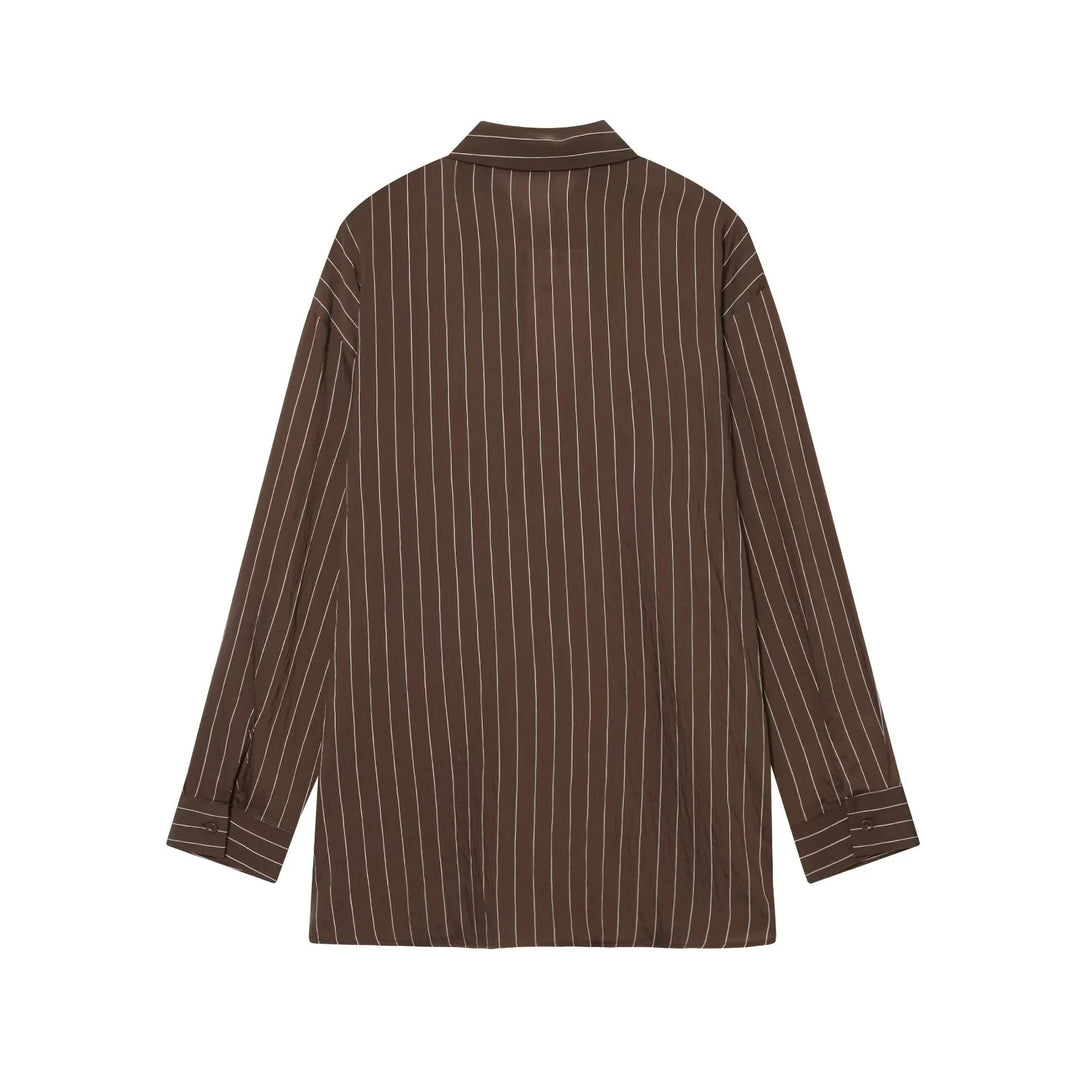 Damen nan oversized Hemdblusen-Midikleid mit verdeckter Knopfleiste und dekorativem Doppelgürtel Drune