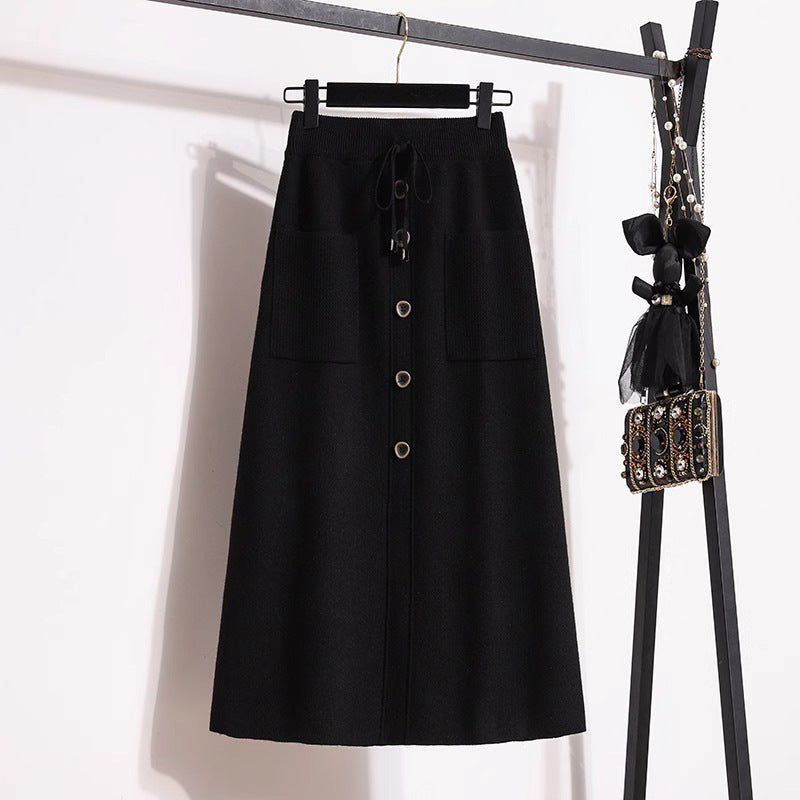 Damen Eleganter Maxirock mit praktischen Taschen Drune