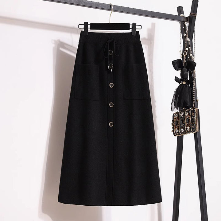 Damen Eleganter Maxirock mit praktischen Taschen Drune
