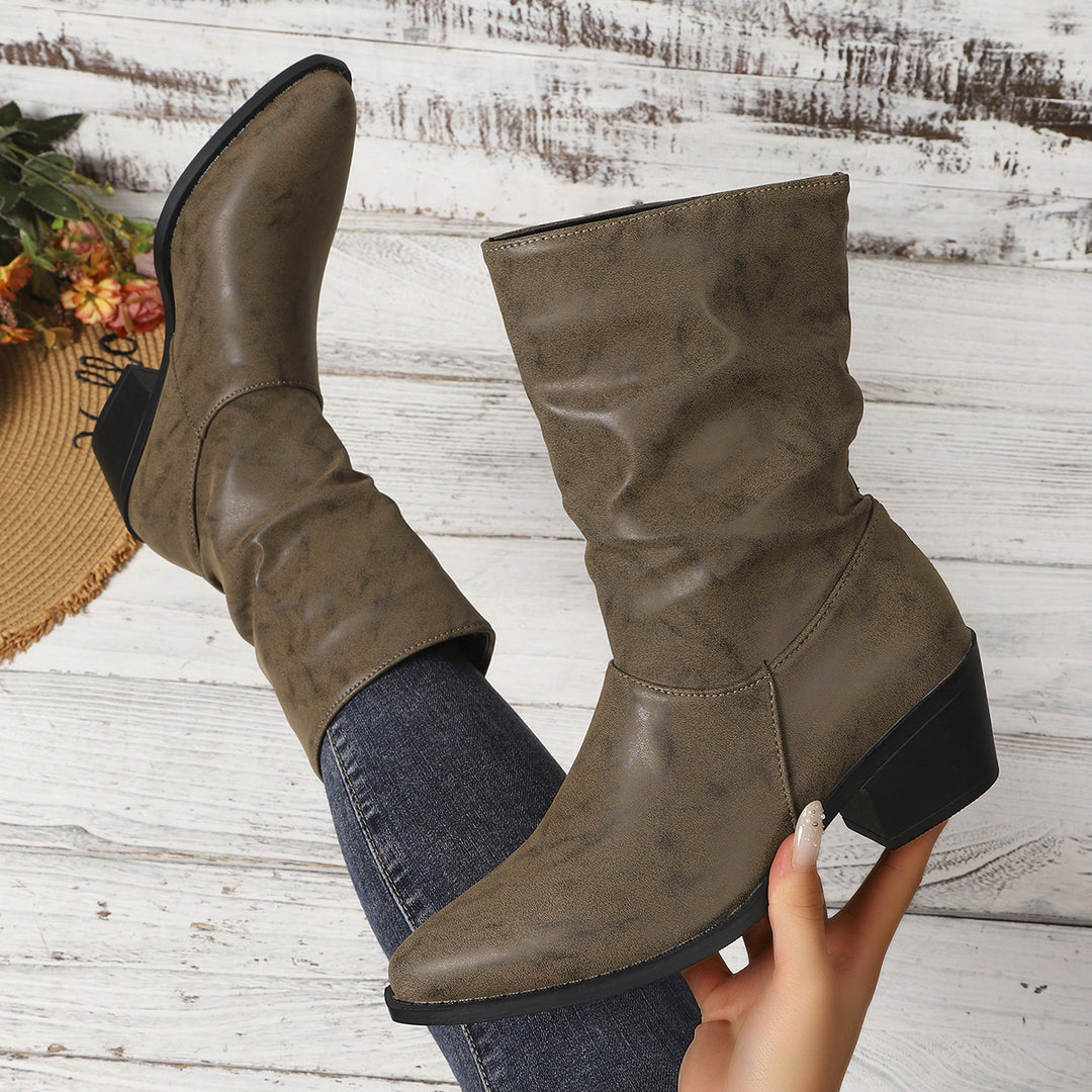 Damen Elegante Slouch-Stiefeletten Drune