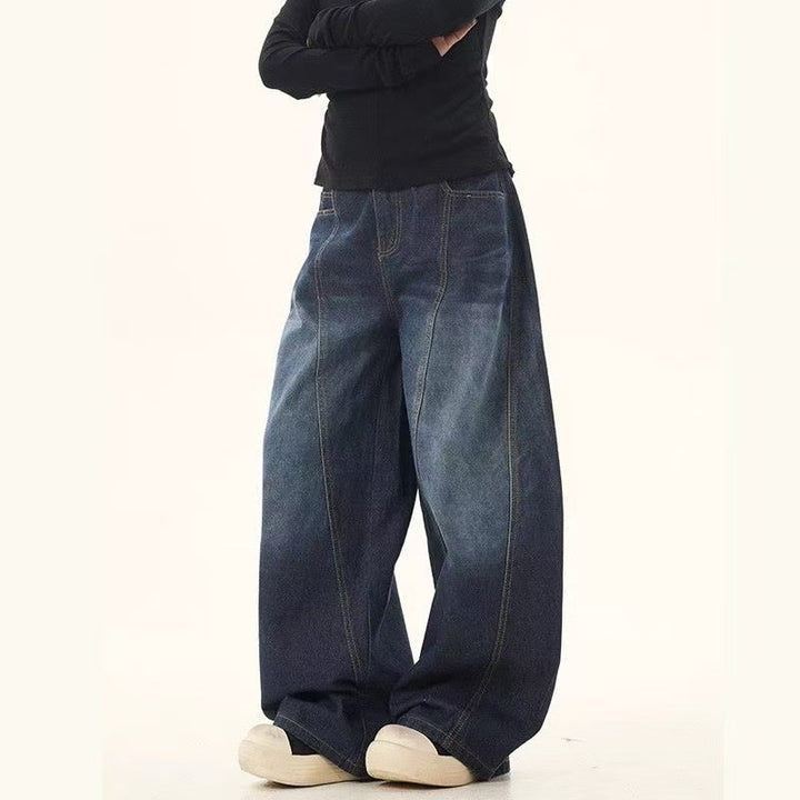 Damen Weitgeschnittene Denim-Hose Drune