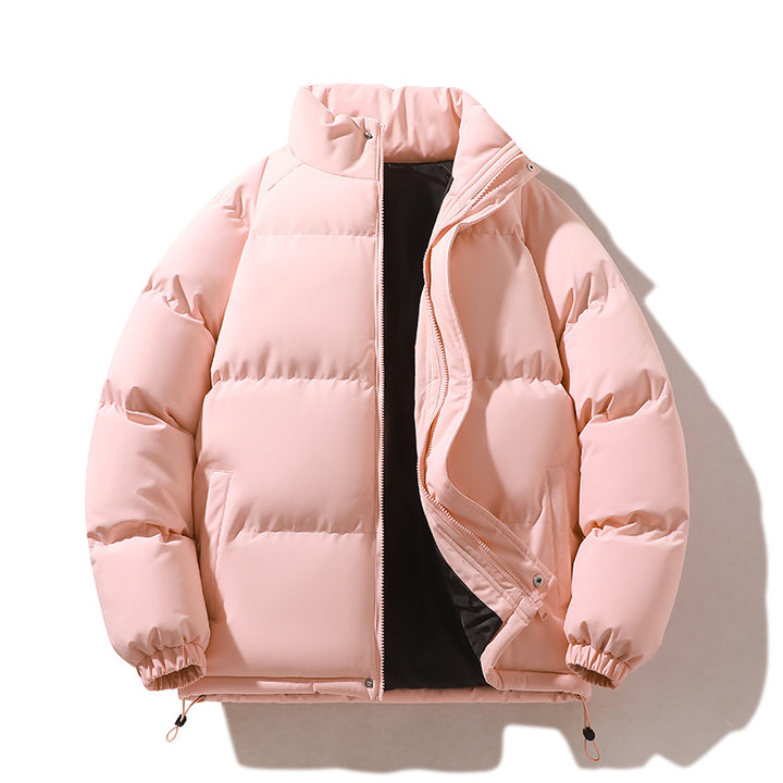 Unisex Wattierte Steppjacke aus Daunenimitat mit hohem Kragen und Kordelzug Drune