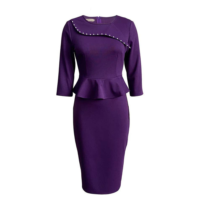 Drune | Damenformelles Peplum-Top und Bleistiftrock-Set