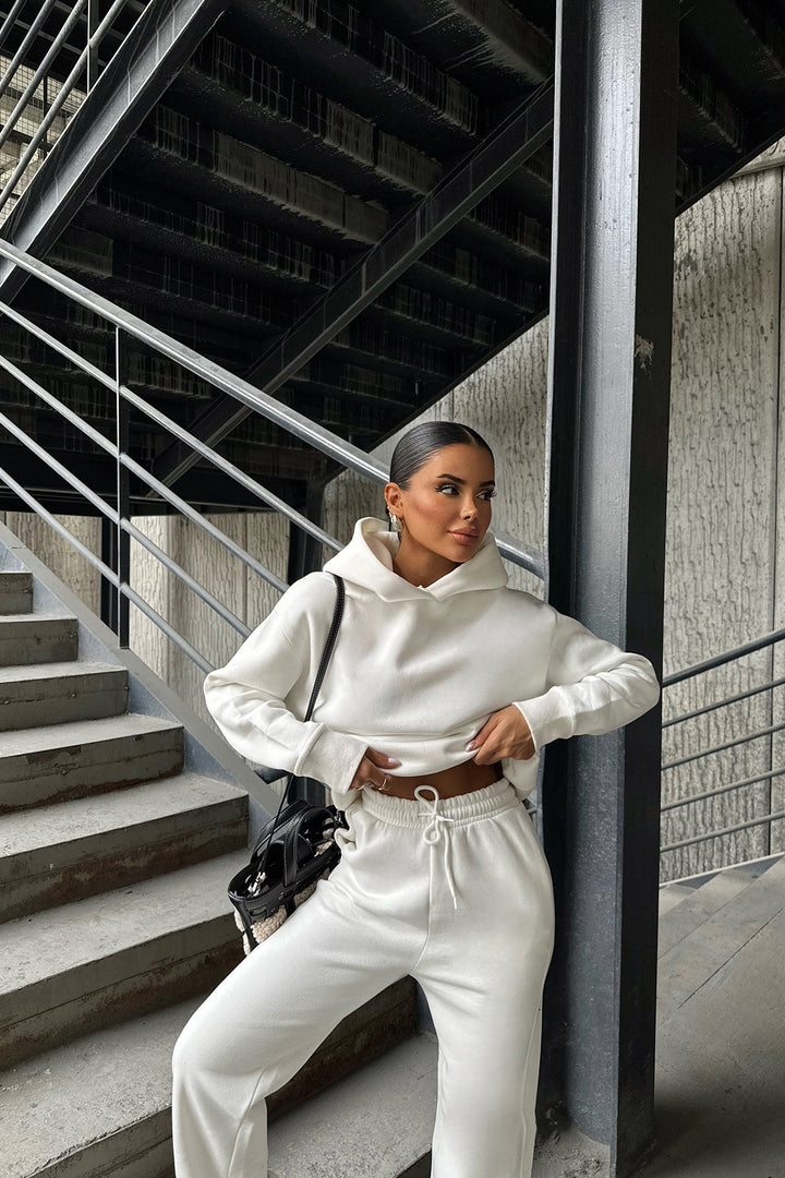 Damen lässiger Hoodie- und Jogginganzug mit elastischem Bund und Oversized-Schnitt Drune