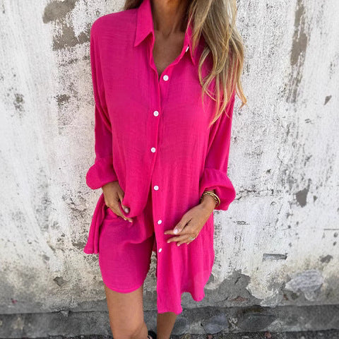 Damen lässiges Hemdkleid Drune