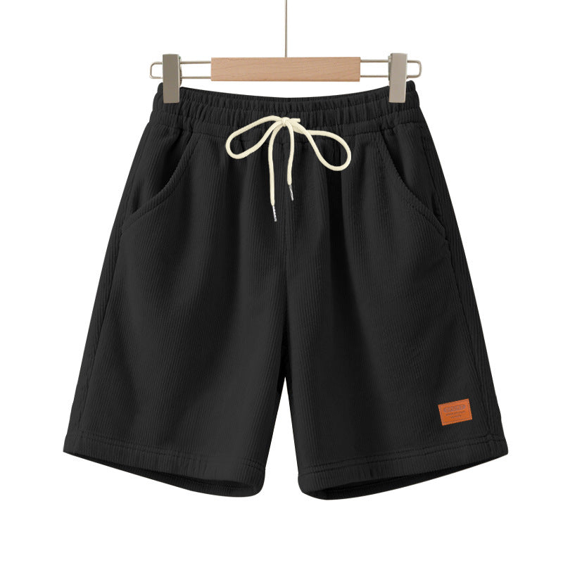 Herren nan lässige Bermudashorts aus feinstrukturiertem Baumwollmix mit elastischem Bund und Kordelzug Drune