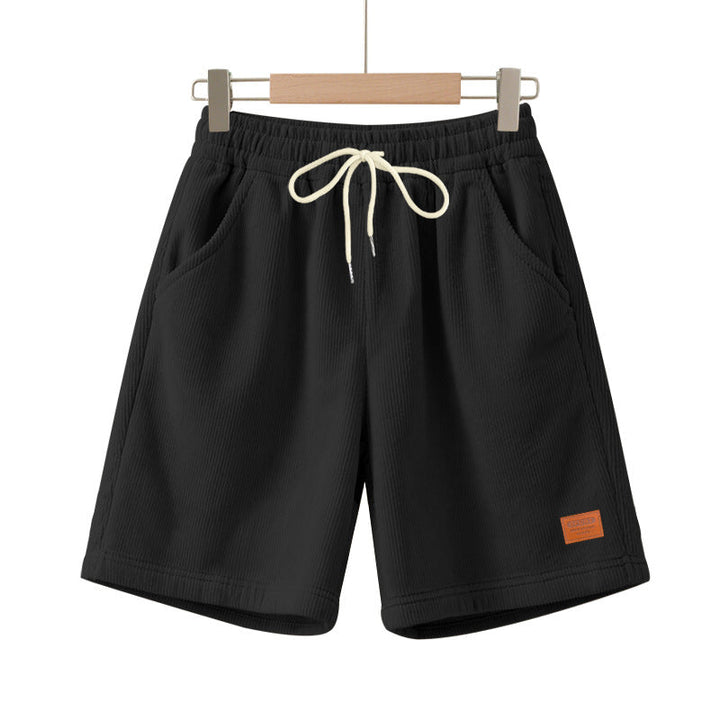 Herren nan lässige Bermudashorts aus feinstrukturiertem Baumwollmix mit elastischem Bund und Kordelzug Drune