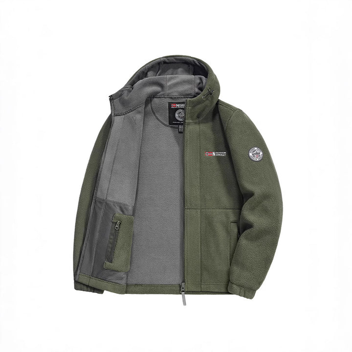 Herren Fleecejacke mit praktischem Halsschutz Drune