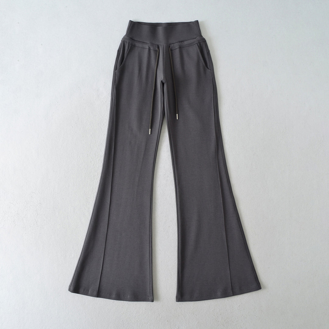 Damen flared Loungehose mit hohem Bund und praktischen Seitentaschen Drune