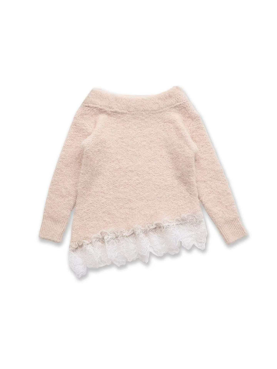 Damen Pullover mit verspieltem Spitzenabschluss Drune