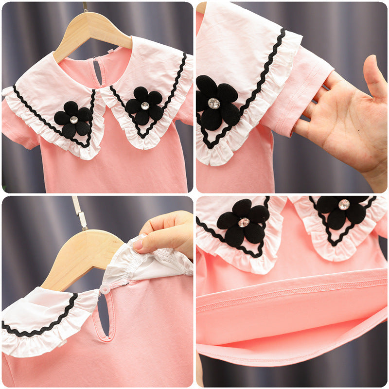 Damen elegante und verspielte Bluse mit Volantkragen Drune