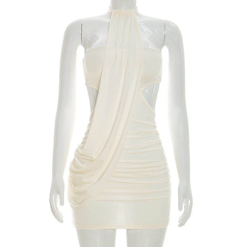 Damen Mini-Kleid mit trendigem Wickeldesign und eleganten Drapierungen Drune