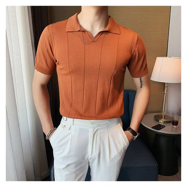 Herren Kurzarm Poloshirt mit strukturiertem Design Drune