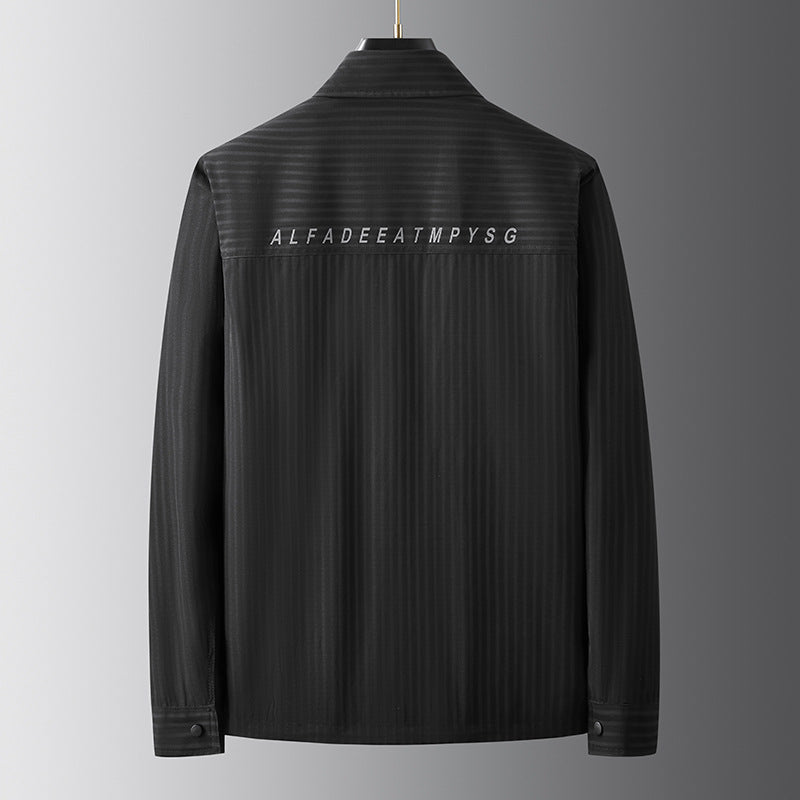Herren Utility-Overshirt mit feiner Nadelstreifenstruktur, Brusttaschen und D‑Ring Drune