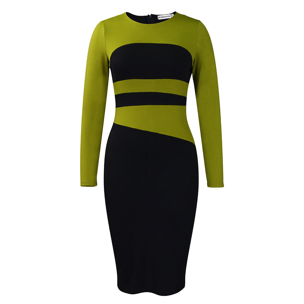 Damen figurbetontes Kleid mit geometrischem Design Drune
