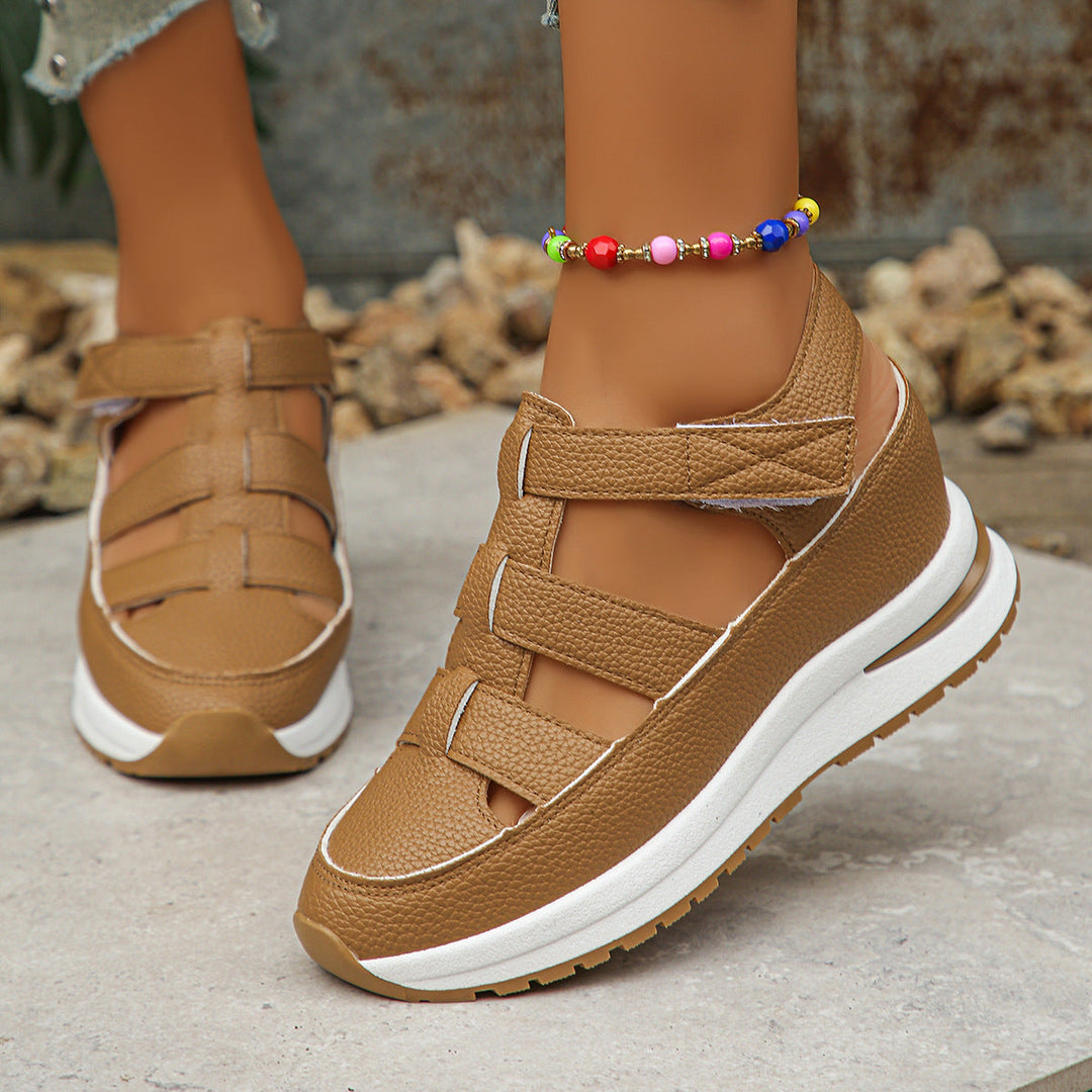 Damen Sportliche Wedge-Sandaletten mit verstellbaren Riemen und rutschfester Sohle Drune
