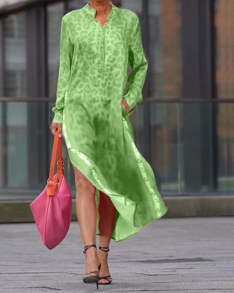 Damen Maxikleid mit modischem Leopardenmuster und schimmernden Details Drune