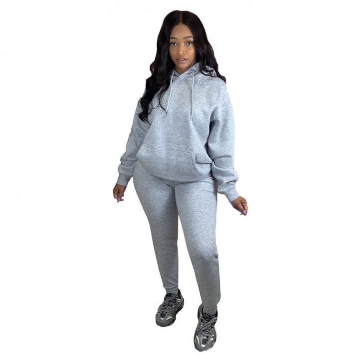 Damen Zweiteiliges Freizeitset mit Oversize Kapuzenpullover und Leggings mit hohem Bund, schmaler Passform Drune