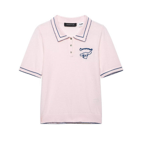 Damen Polo-Shirt mit feiner Struktur und gesticktem Motiv Drune