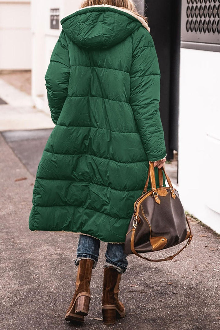 Damen lange, gefütterte Winterjacke mit Fleece-Futter Drune
