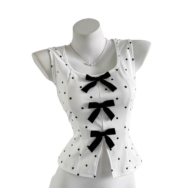 Damen Top mit Rüschendetails und Schleifen Drune